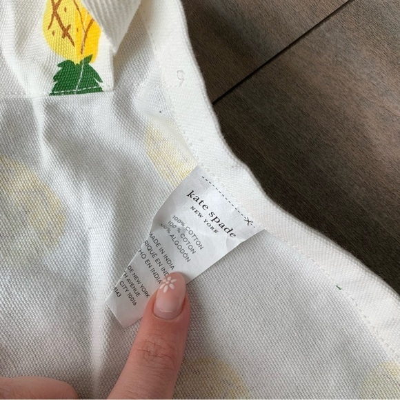 Kate Spade cotton pineapple fruit print apron one size - Picture 3 of 6